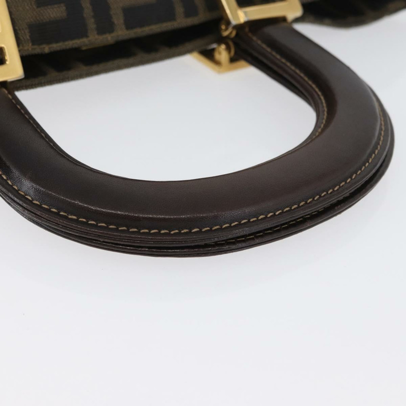 【日本直送】FENDI Zucca帆布手提包 棕色 黑色 正品 ka2934V-6