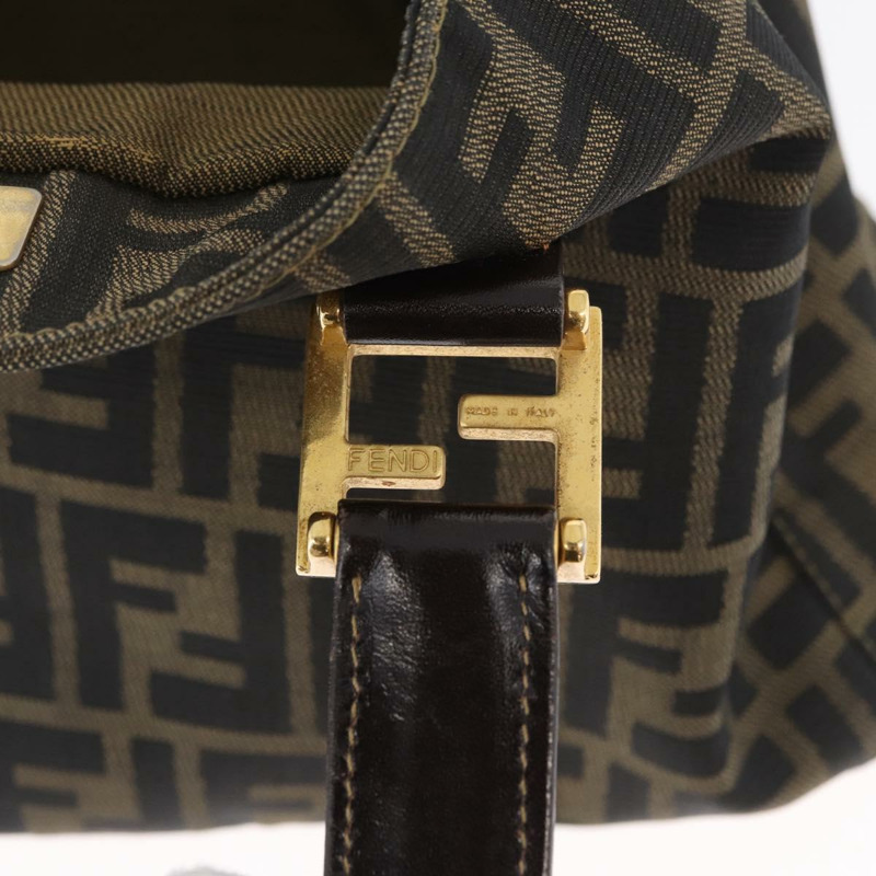 【日本直送】FENDI Zucca帆布手提包 棕色 黑色 正品 ka2934V-8