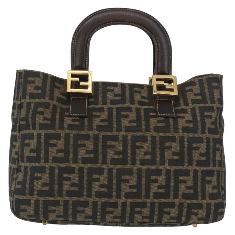 【日本直送】FENDI Zucca帆布手提包 棕色 黑色 正品 ka2934V-12