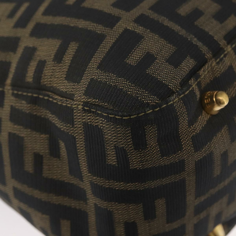 【日本直送】FENDI Zucca帆布手提包 棕色 黑色 正品 ka2934V-15