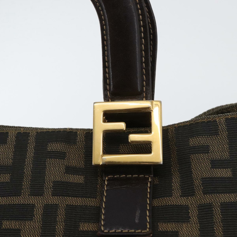 【日本直送】FENDI Zucca帆布手提包 棕色 黑色 正品 ka2934V-17