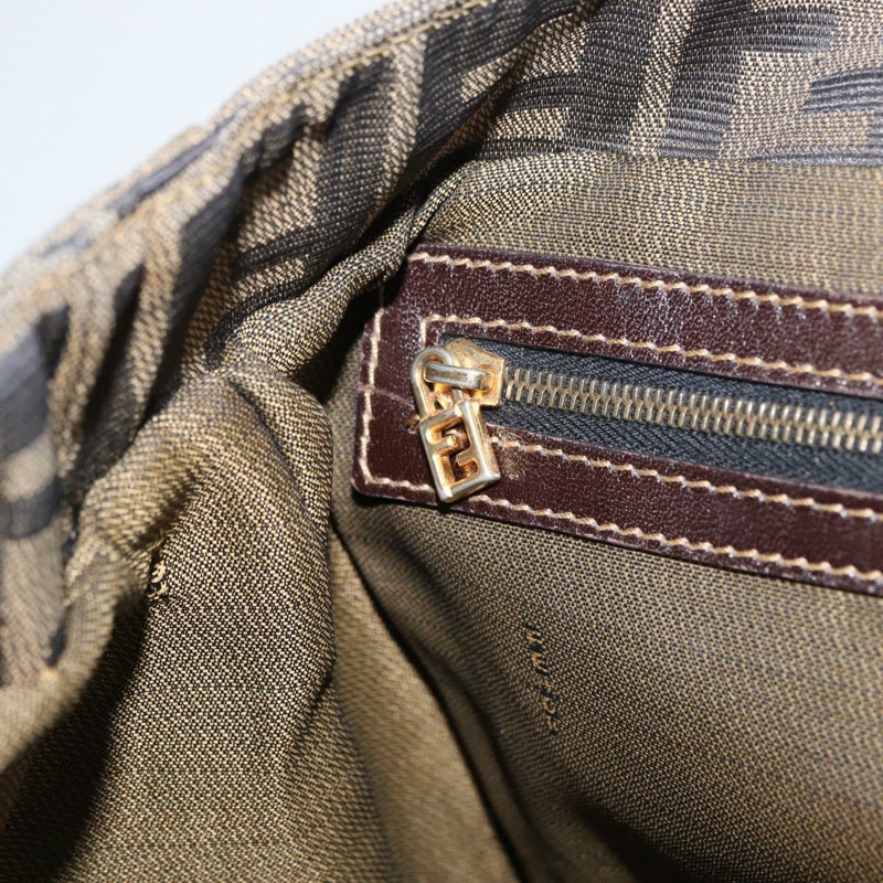 【日本直送】FENDI Zucca帆布手提包 棕色 黑色 正品 ka2934V-21