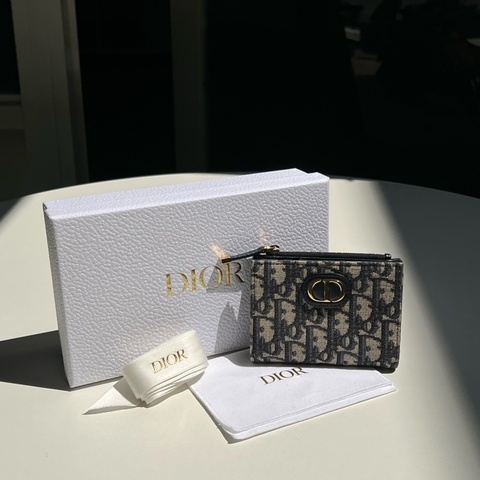 Dior老花刺繡短夾