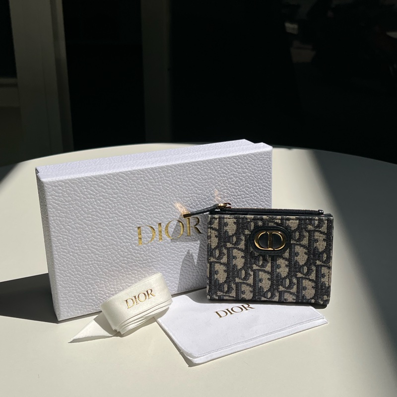 Dior老花刺繡短夾-0