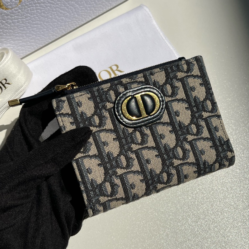 Dior老花刺繡短夾-1