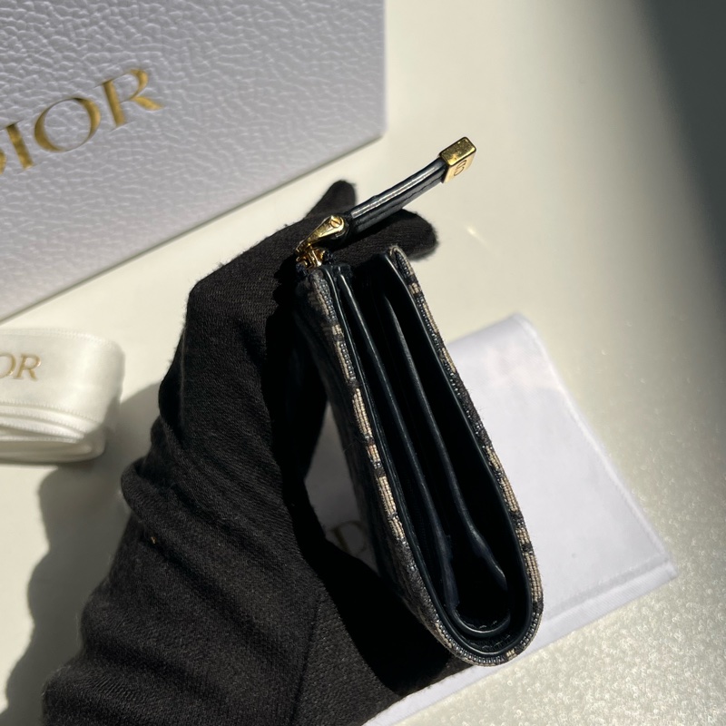 Dior老花刺繡短夾-4