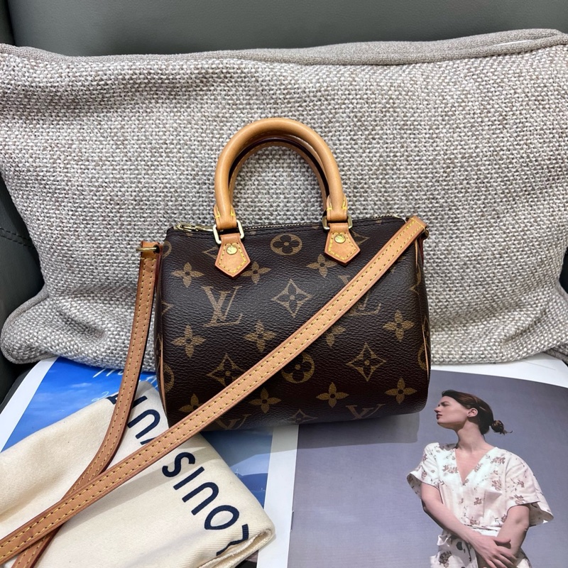 LV老花speedy nano枕頭包波士頓包-1