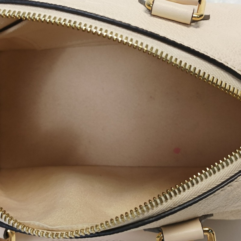 LOUIS VUITTON Speedy20可拆卸肩帶米白色牛皮晶片肩背包-4