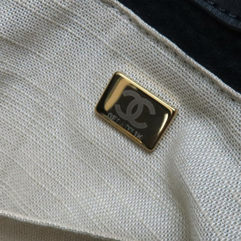黑色 帆布 Deauville 沙灘包 手提包 (缺小袋) AS3257【CHANEL 香奈兒】 AS3257-7