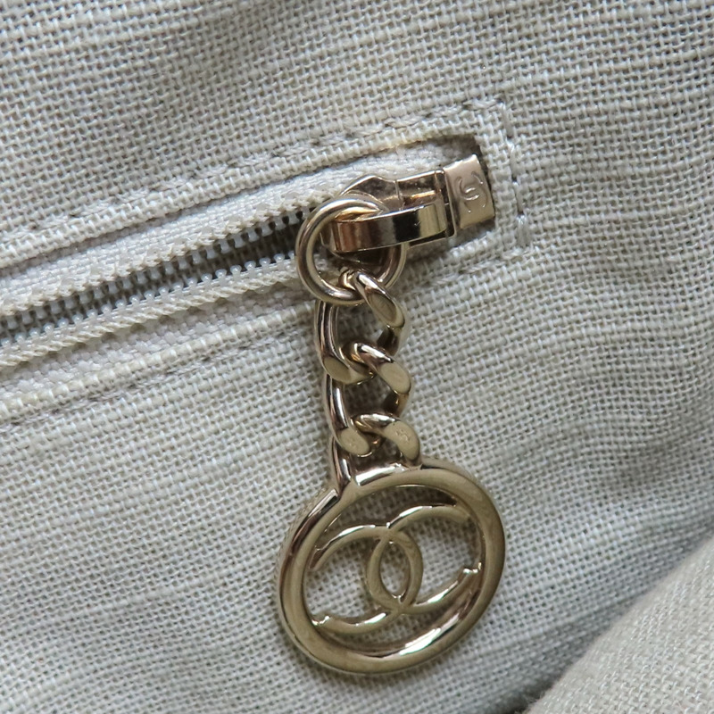 黑色 帆布 Deauville 沙灘包 手提包 (缺小袋) AS3257【CHANEL 香奈兒】 AS3257-8