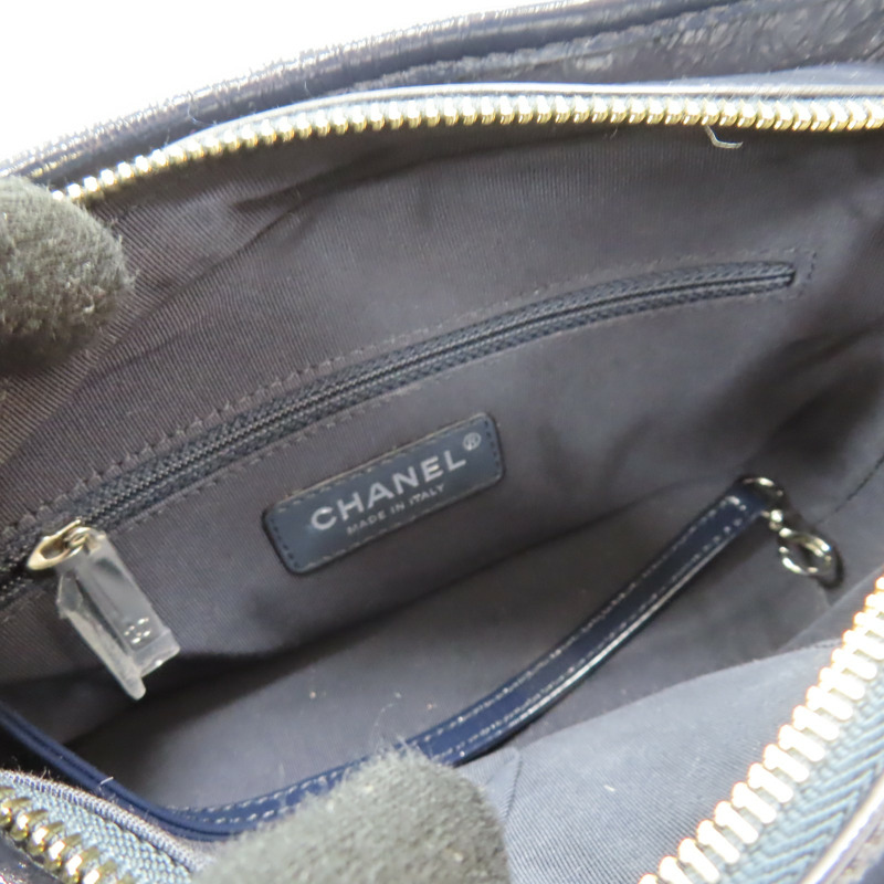 深藍色 漆皮 Gabrielle Small 流浪包 肩背包【CHANEL 香奈兒】 A91810-4