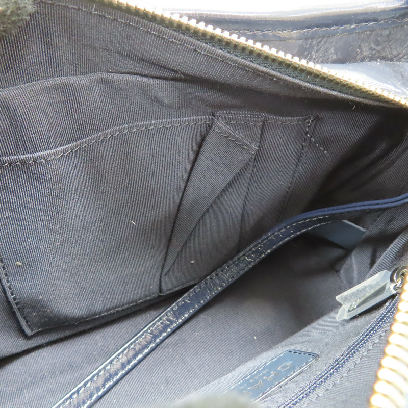 深藍色 漆皮 Gabrielle Small 流浪包 肩背包【CHANEL 香奈兒】 A91810-5