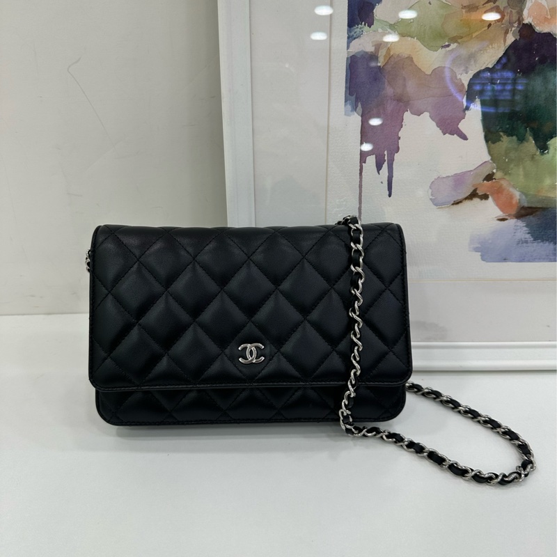 Chanel香奈兒 黑銀牛皮 woc 23年晶片 閒置-1