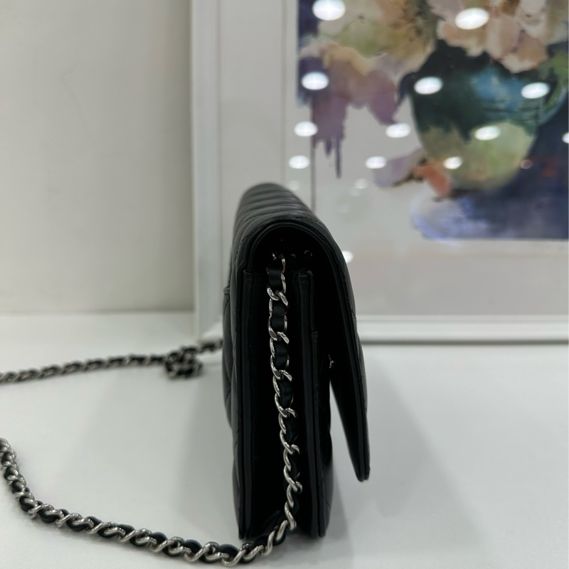 Chanel香奈兒 黑銀牛皮 woc 23年晶片 閒置-4