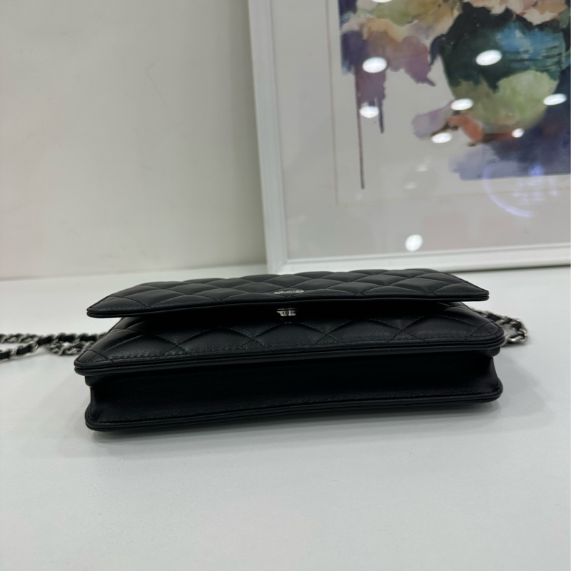 Chanel香奈兒 黑銀牛皮 woc 23年晶片 閒置-6