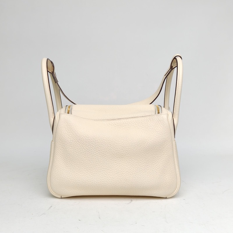 HERMES Lindy26奶油白TC皮Z刻金扣肩背包-2