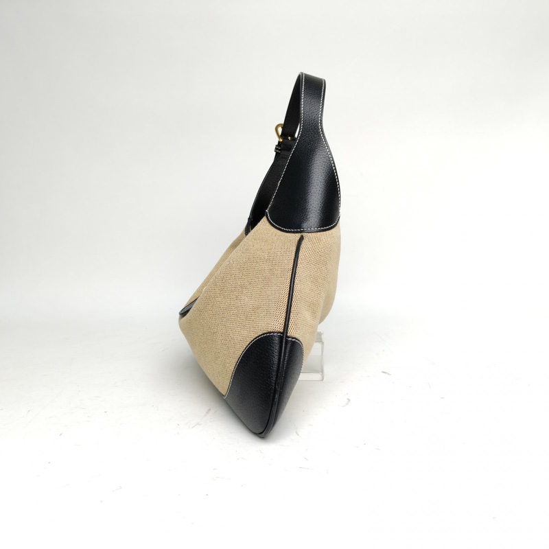 GUCCI Aphrodite新月包中號39拼色牛皮/帆布金扣肩背包-1