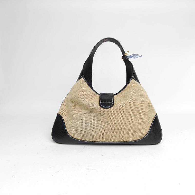 GUCCI Aphrodite新月包中號39拼色牛皮/帆布金扣肩背包-2