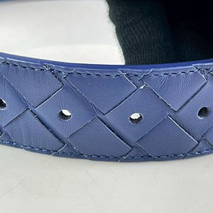 ＊奢華大道國際精品＊【BV307】BV藍色牛皮大編織皮帶 寬3.4CM 100CM-1