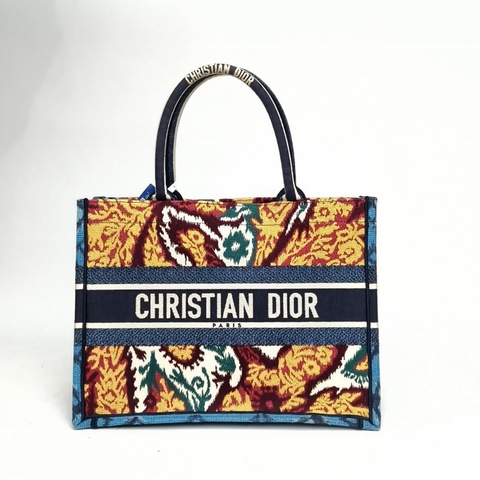 DIOR BookTote中號36拼色帆布2021手提包