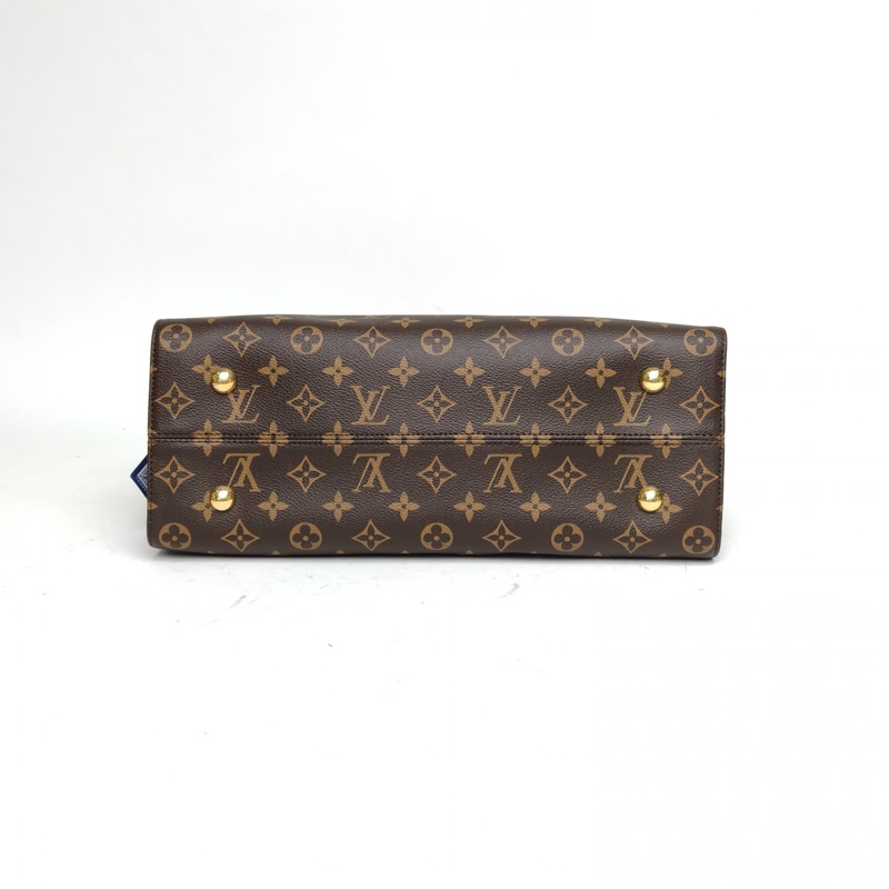 LOUIS VUITTON TUILERIES雙手柄拼皮手袋老花牛皮/PVC金扣2018肩背包-3