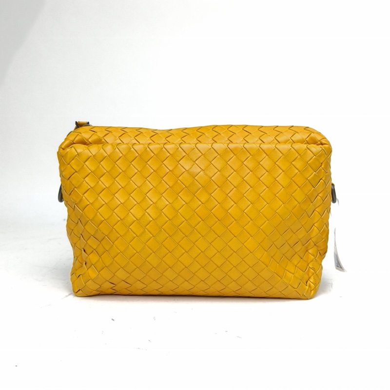 BOTTEGA VENETA 薑黃色羊皮鎢鋼扣經典編織相機包斜挎包-2