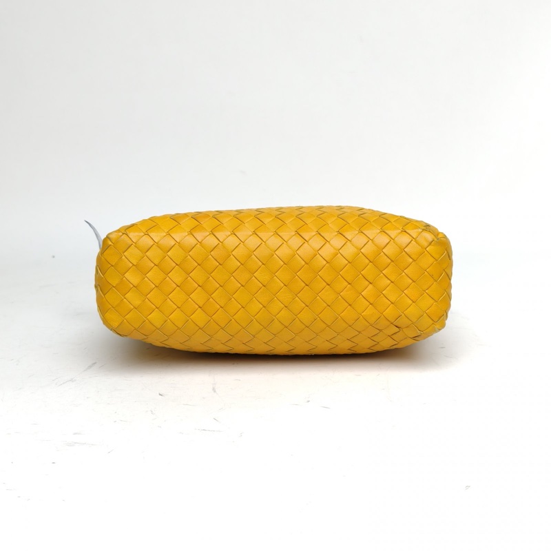 BOTTEGA VENETA 薑黃色羊皮鎢鋼扣經典編織相機包斜挎包-3