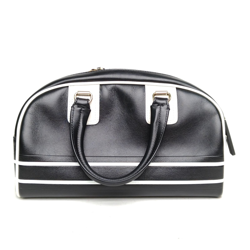 DIOR 黑白牛皮金扣2022DiorVibe保齡球包肩背包-2