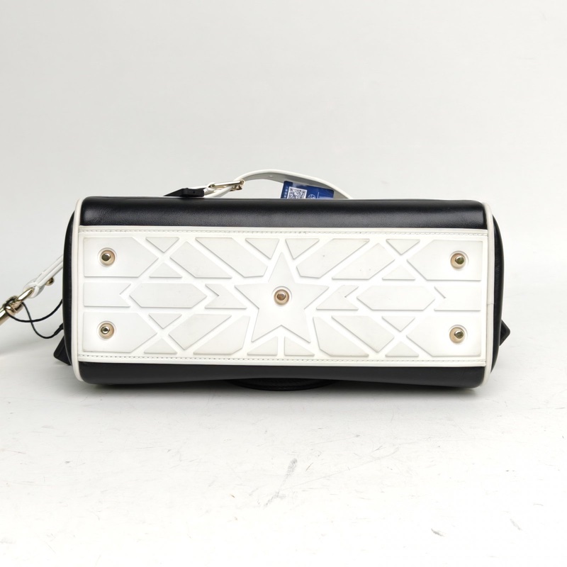 DIOR 黑白牛皮金扣2022DiorVibe保齡球包肩背包-3