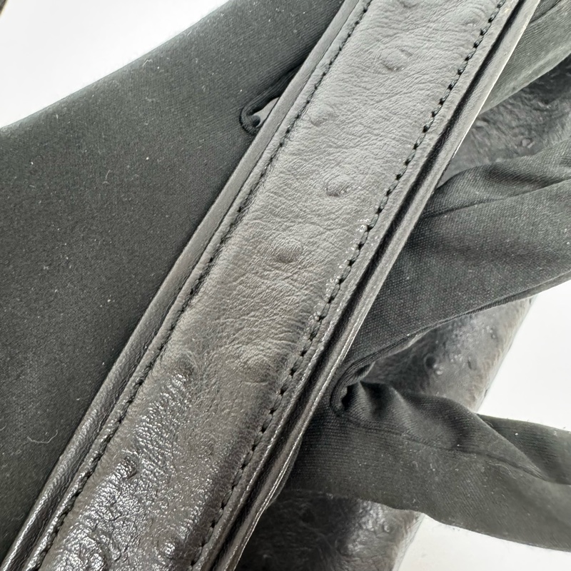 Versace 中古黑金鴕鳥紋手提包​​ 便當包 特殊款-7