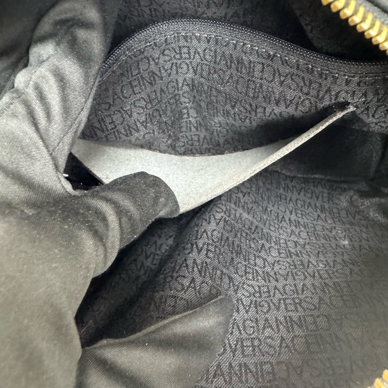 Versace 中古黑金鴕鳥紋手提包​​ 便當包 特殊款-16