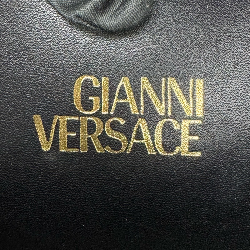 Versace 中古黑金鴕鳥紋手提包​​ 便當包 特殊款-17