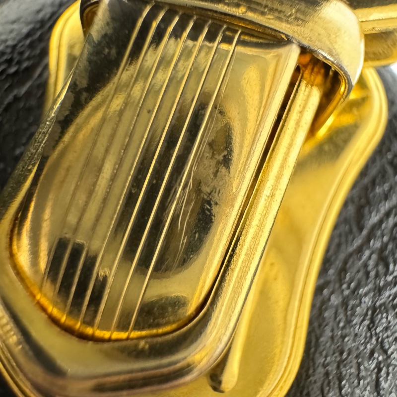 Versace 中古黑金鴕鳥紋手提包​​ 便當包 特殊款-21