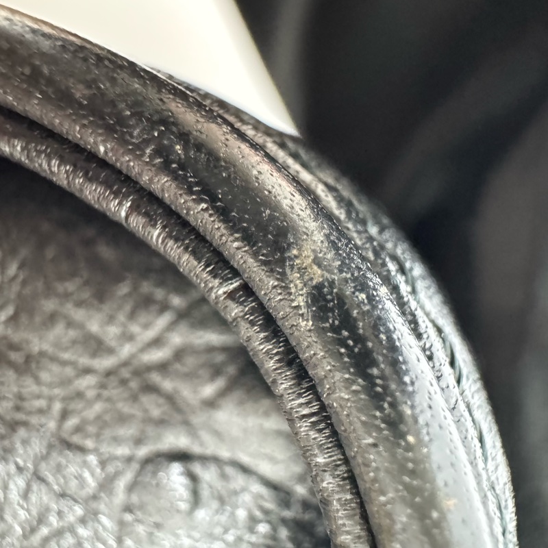 Versace 中古黑金鴕鳥紋手提包​​ 便當包 特殊款-23