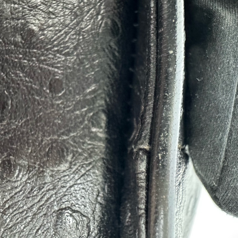 Versace 中古黑金鴕鳥紋手提包​​ 便當包 特殊款-24