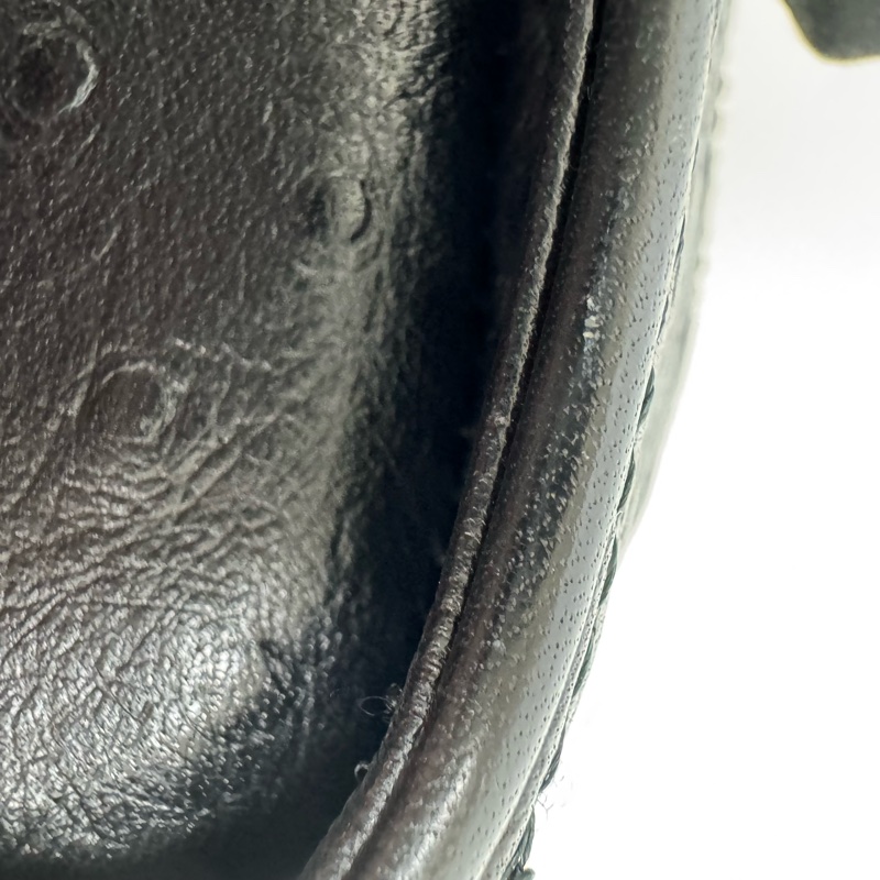 Versace 中古黑金鴕鳥紋手提包​​ 便當包 特殊款-28