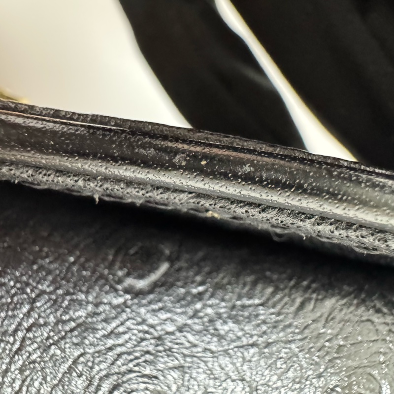 Versace 中古黑金鴕鳥紋手提包​​ 便當包 特殊款-31