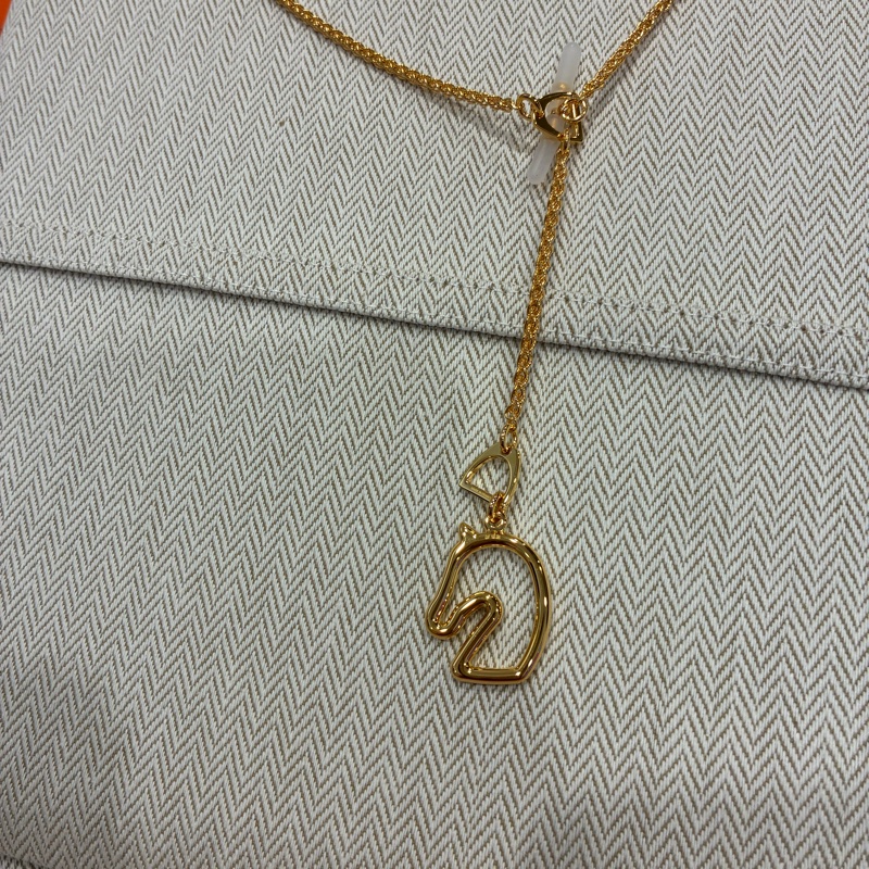 熱騰騰 新款🔥愛馬仕Hermes tonnerre馬頭🐴項鍊 白x金配色尺寸pm-8