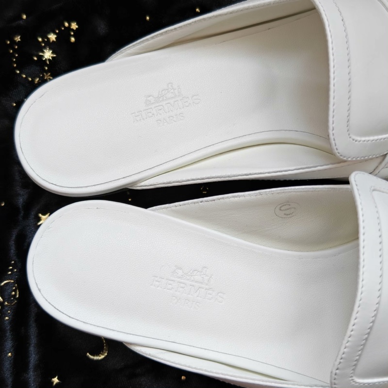 Hermes白色穆勒鞋愛馬仕Groupie穆勒鞋拖鞋 37碼-6
