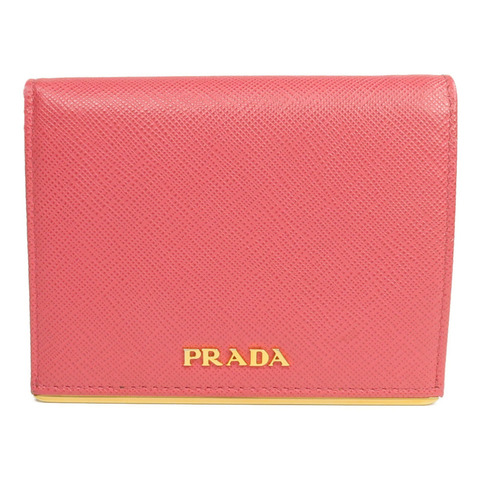 PRADA Saffianop皮革Wallet金扣錢包