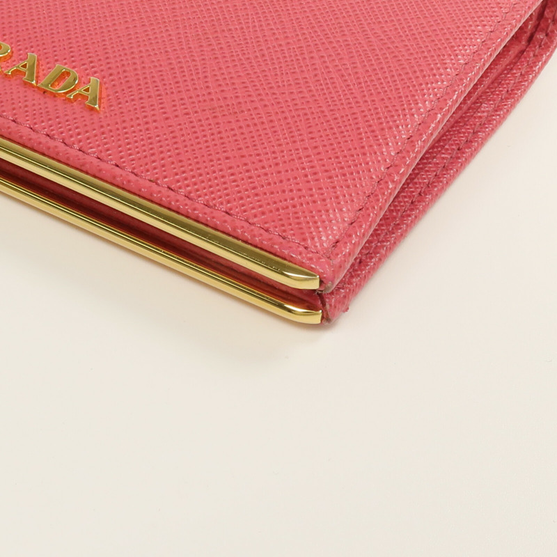 PRADA Saffianop皮革Wallet金扣錢包-7