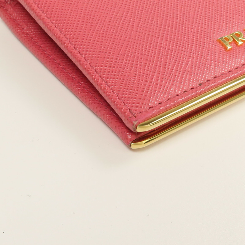 PRADA Saffianop皮革Wallet金扣錢包-8