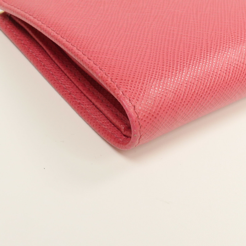 PRADA Saffianop皮革Wallet金扣錢包-9