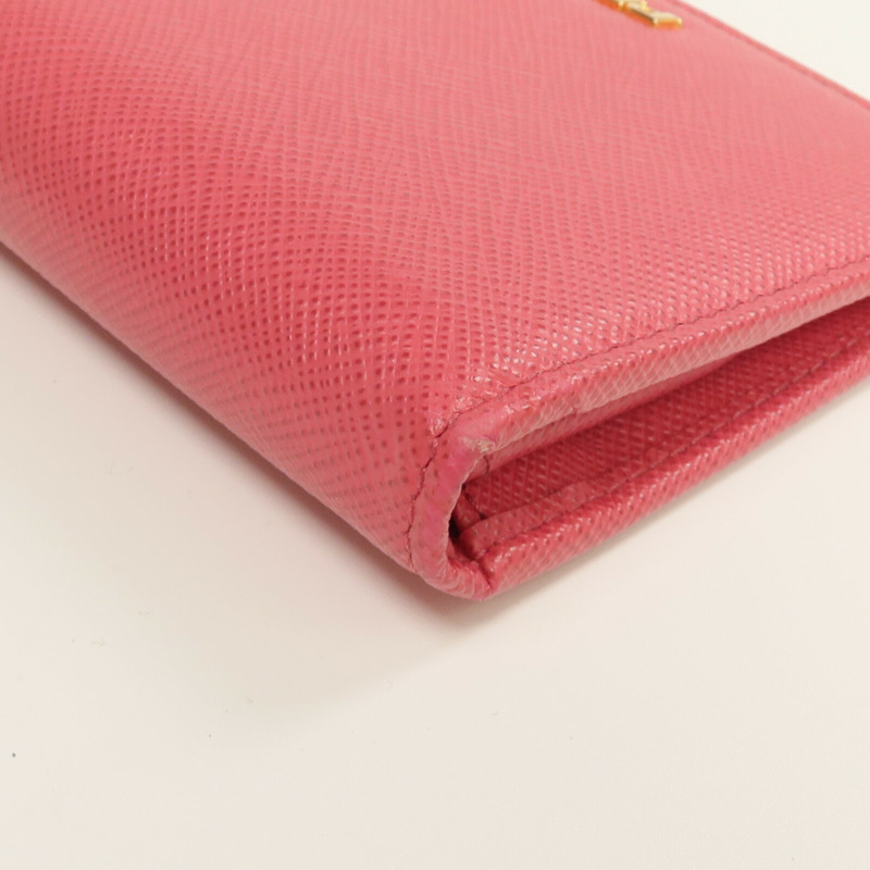 PRADA Saffianop皮革Wallet金扣錢包-10