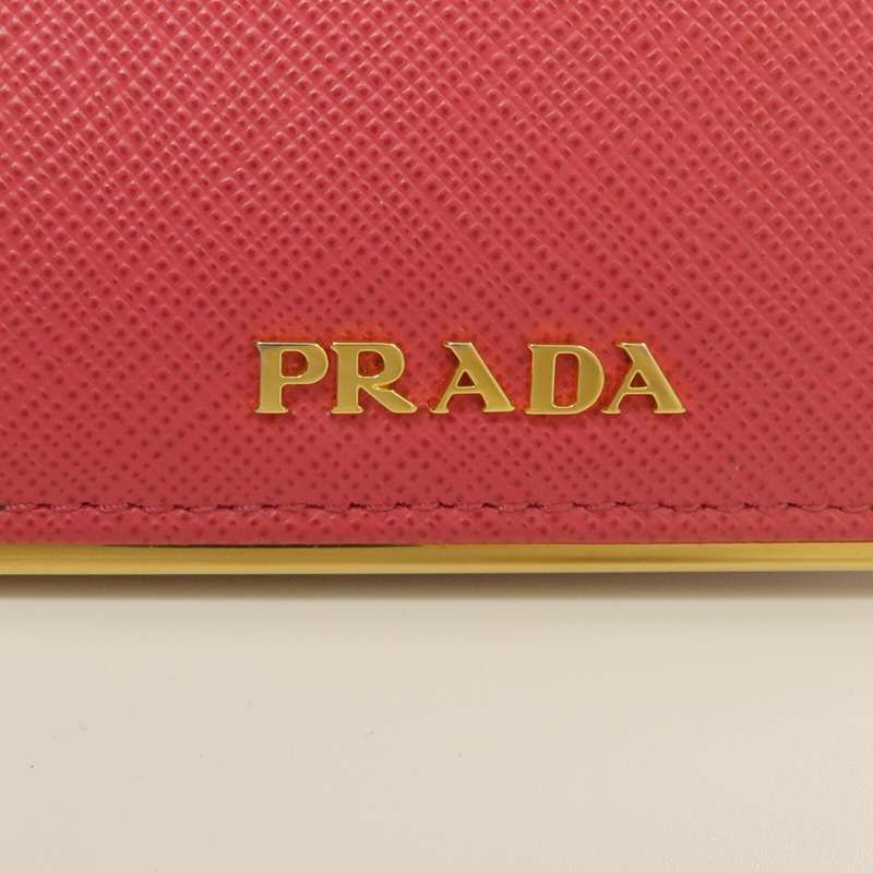 PRADA Saffianop皮革Wallet金扣錢包-11