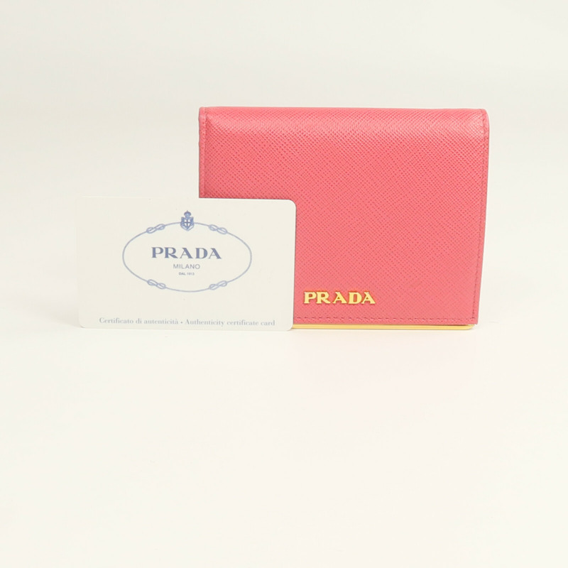 PRADA Saffianop皮革Wallet金扣錢包-14