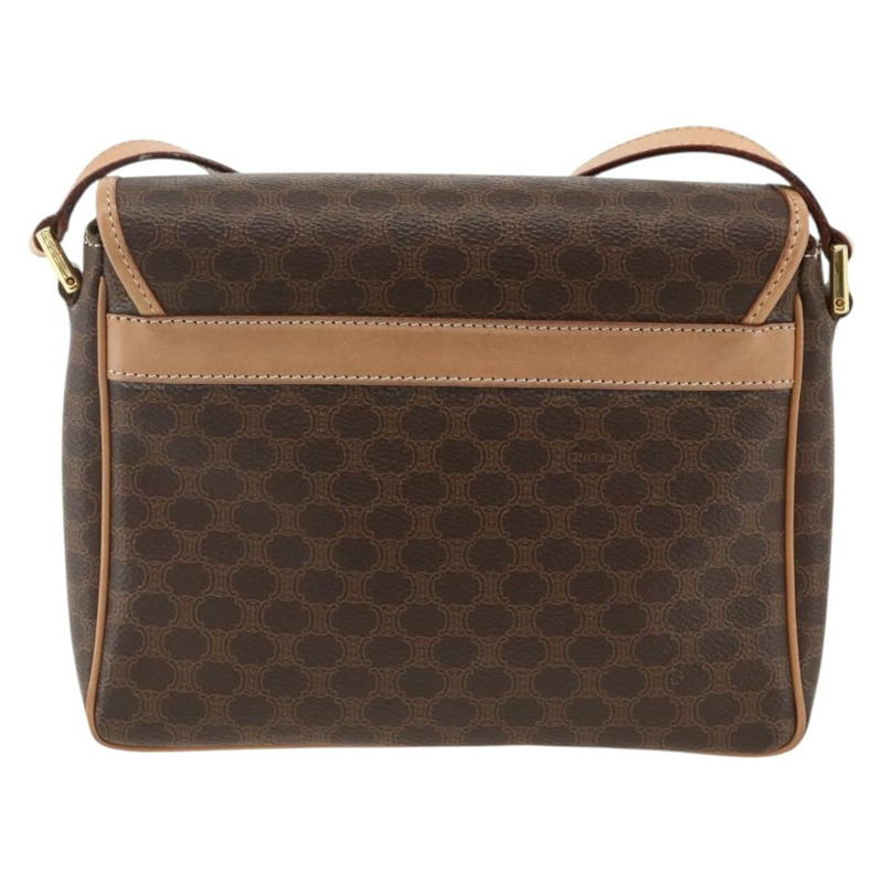 【日本直送】CELINE Macadam帆布肩背包 PVC皮革 棕色 金色 正品 am10946V-1
