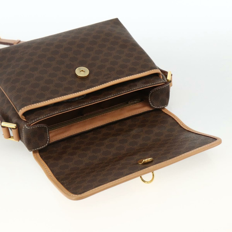 【日本直送】CELINE Macadam帆布肩背包 PVC皮革 棕色 金色 正品 am10946V-9