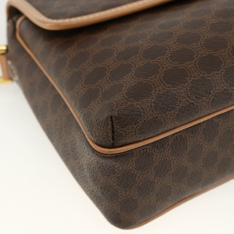 【日本直送】CELINE Macadam帆布肩背包 PVC皮革 棕色 金色 正品 am10946V-13