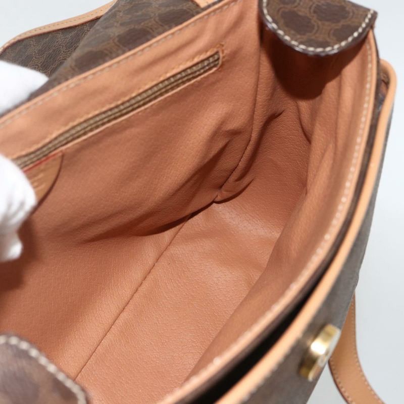 【日本直送】CELINE Macadam帆布肩背包 PVC皮革 棕色 金色 正品 am10946V-17